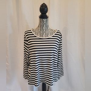 Anthropologie Maeve Womens Long Sleeve Black&White Top Sz XXXL fits More looseXL